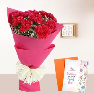 carnation and greeting combo